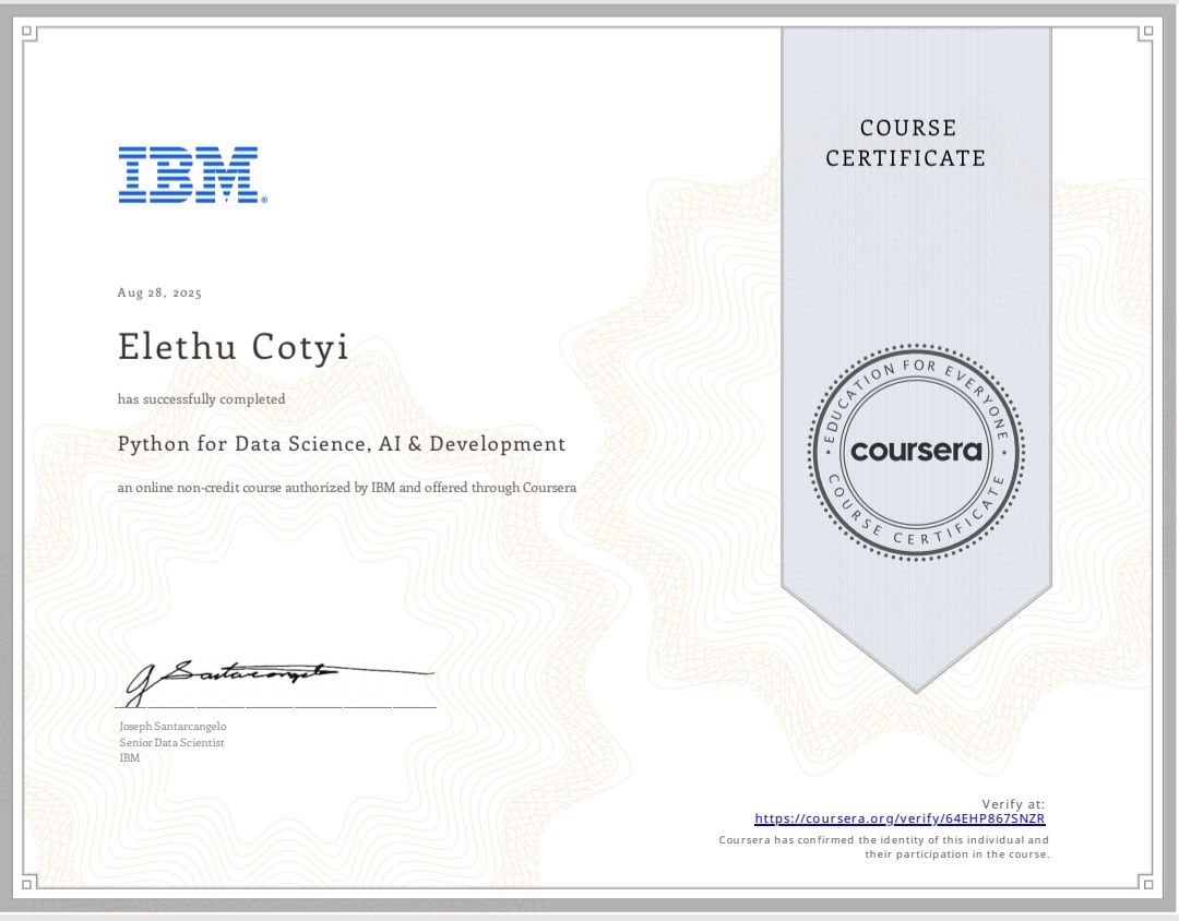 Python for Data Science Certificate